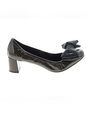 Prada Linea Rosa Patent Leather Bow Block Heel Pump